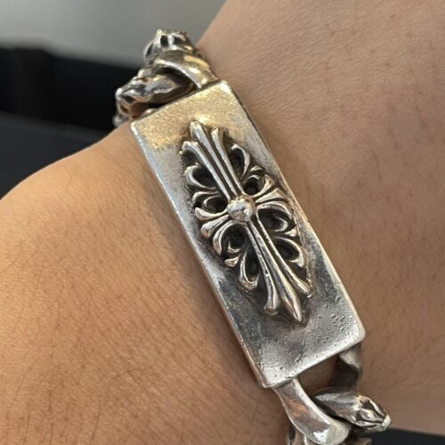 Chrome hearts cross floral fancy link with plus ball lobster clasp