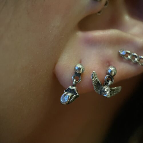 Chrome hearts X Rolling stones drop earrings