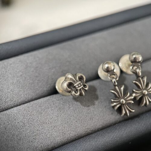 Chrome hearts fleur de lis earrings
