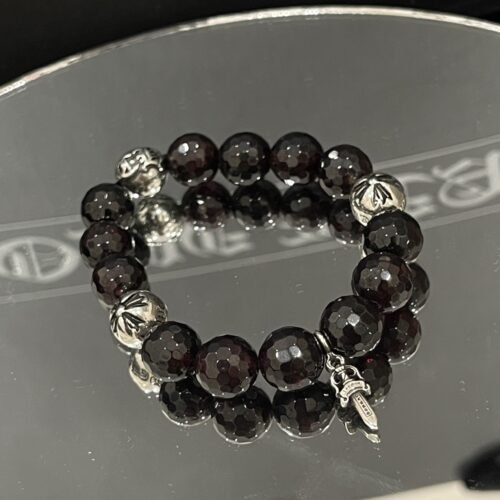 Chrome hearts garnet with dagger bracelet