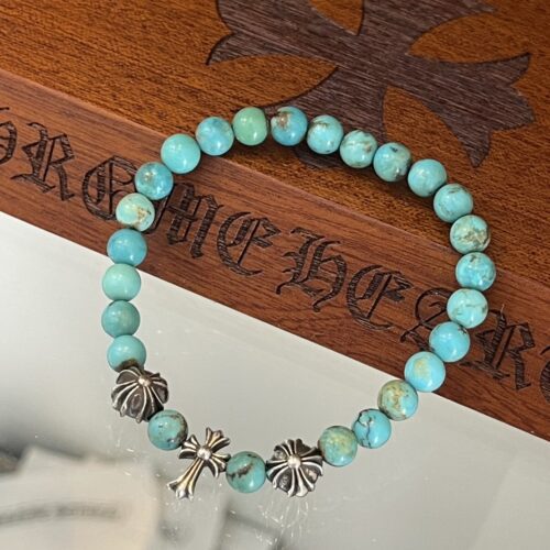 Chrome hearts Turquoise 6mm beaded bracelet