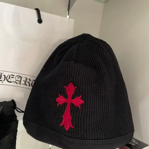 Chrome hearts Red cross black beanie