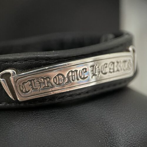 Chrome hearts Scroll label leather bracelet