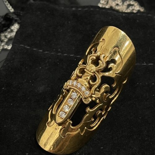 Chrome hearts Cannoli dagger / 22k gold & diamond pave