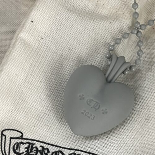 Chrome hearts Grey heart silicone necklace