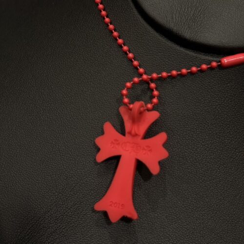 Chrome hearts Cross red silicone necklace