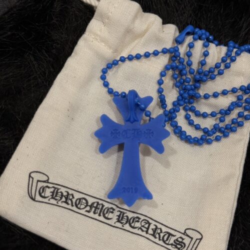 Chrome hearts Cross blue silicone necklace