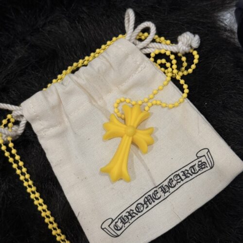 Chrome hearts Cross yellow silicone necklace