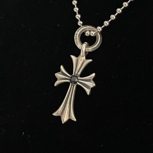 Chrome hearts tiny cross with black sapphire pendants