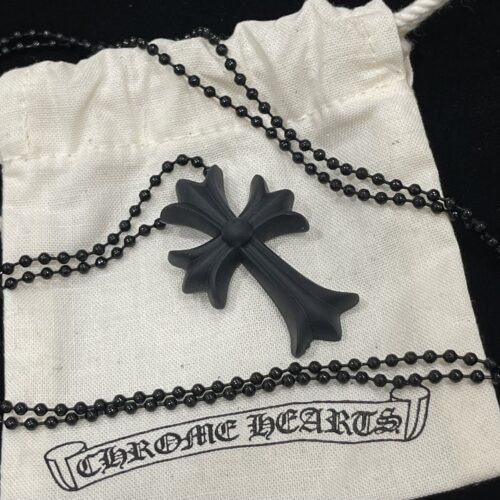 Chrome hearts cross silicone black necklace