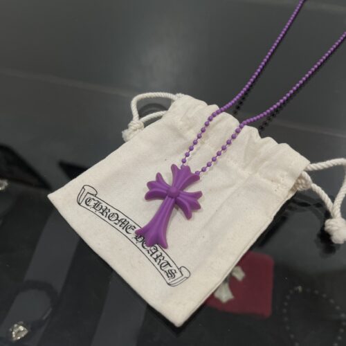 Chrome hearts cross silicone necklace purple