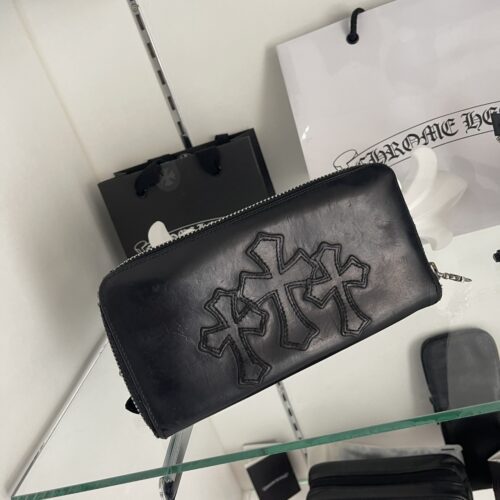 Chrome hearts triple cross patch long wallet