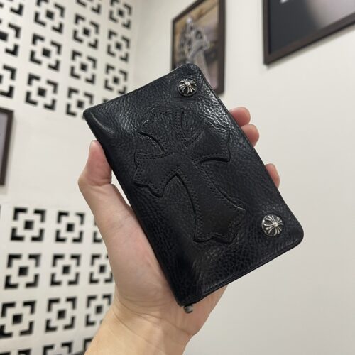 Chrome hearts cross learher patch wallet one zip