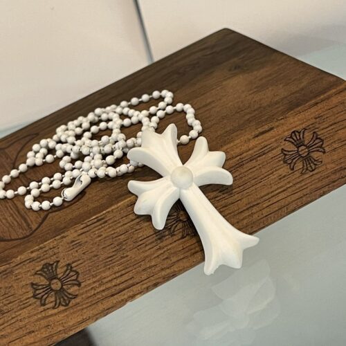Chrome hearts white cross silicone necklace