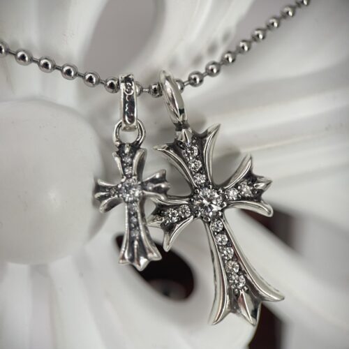 Chrome hearts babyfat cross with diamond pave brandnew