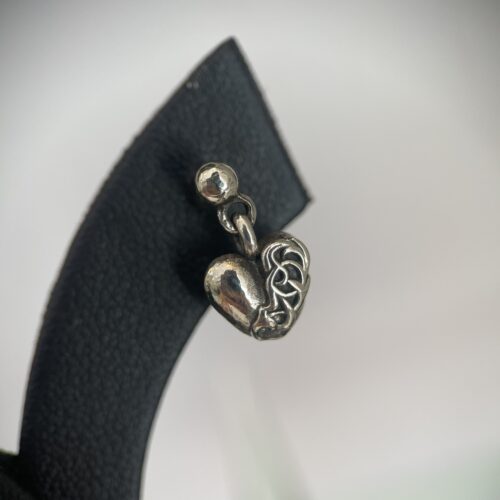 Chrome hearts heart drop earring