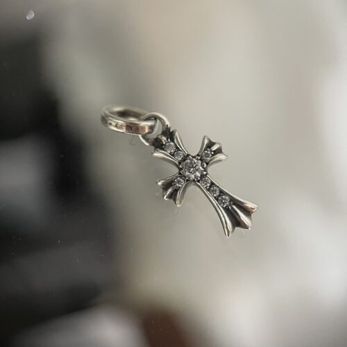 Chrome hearts baby fat with diamond pave pendants