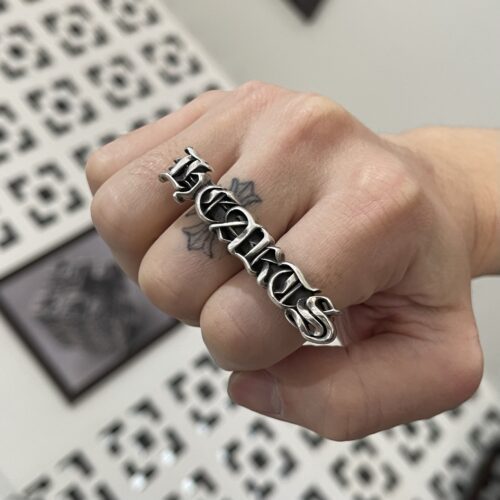 CHROME HEARTS KNUCKLE HEARTS ALPHABET RING SIZE 9/10 US