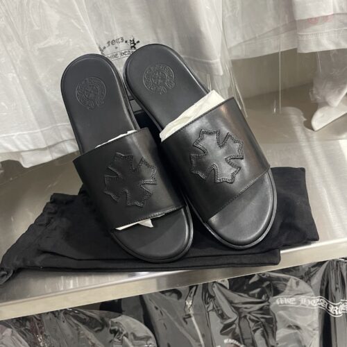CHROME HEARTS PLUS LEATHER SANDALS SIZE 43