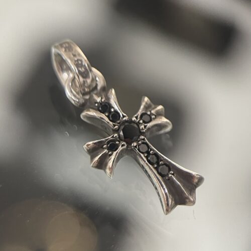 CHROME HEARTS BABY FAT WITH BLACK DIAMOND PAVE PENDANT